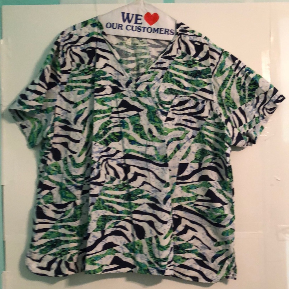Scrub top. Animal print. Bring it On brand